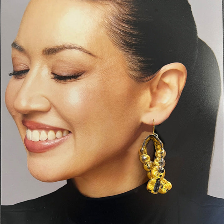 Black & Gold Earrings (Pair) - FB00049 & FB00050