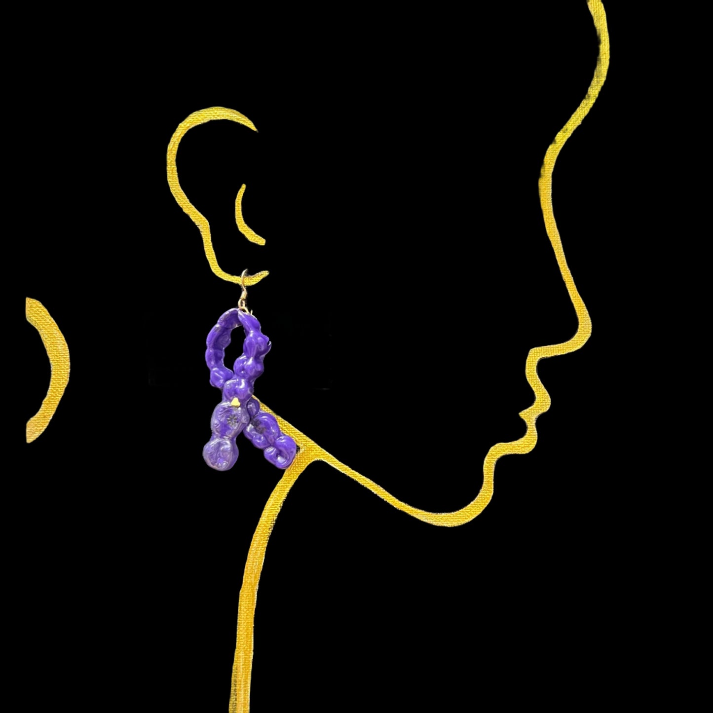 Purple Earring (Single)- FB00059