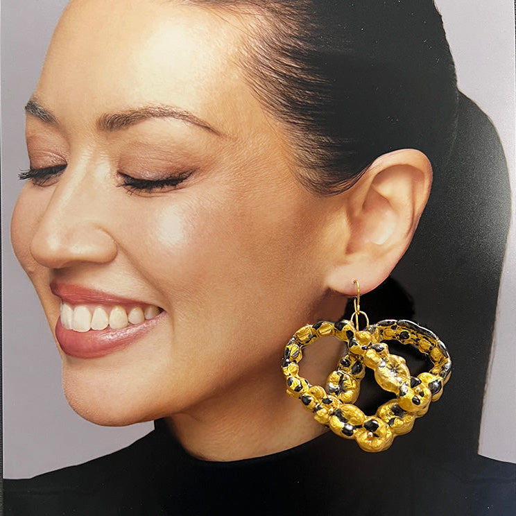 Black & Gold Earrings (Pair) - FB00049 & FB00050