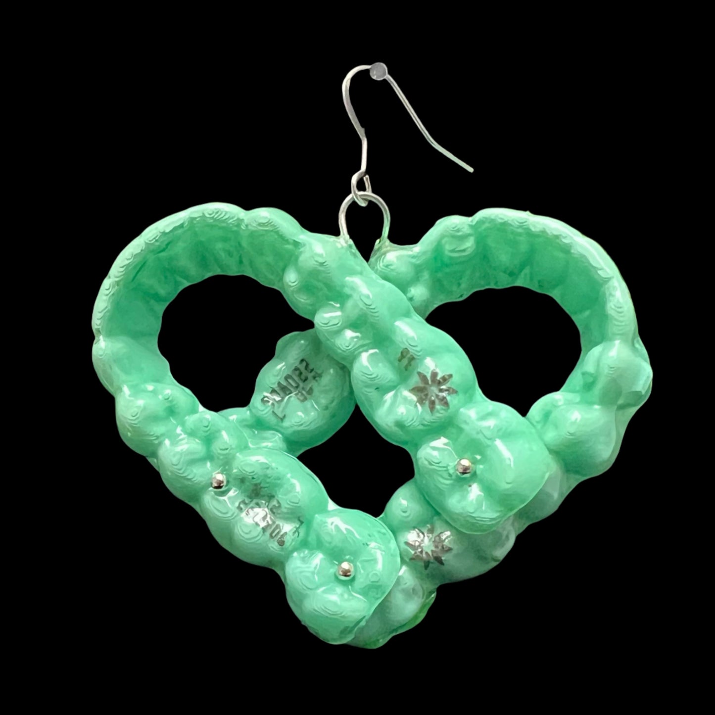 Pastel Green Heart Earring - ST00334