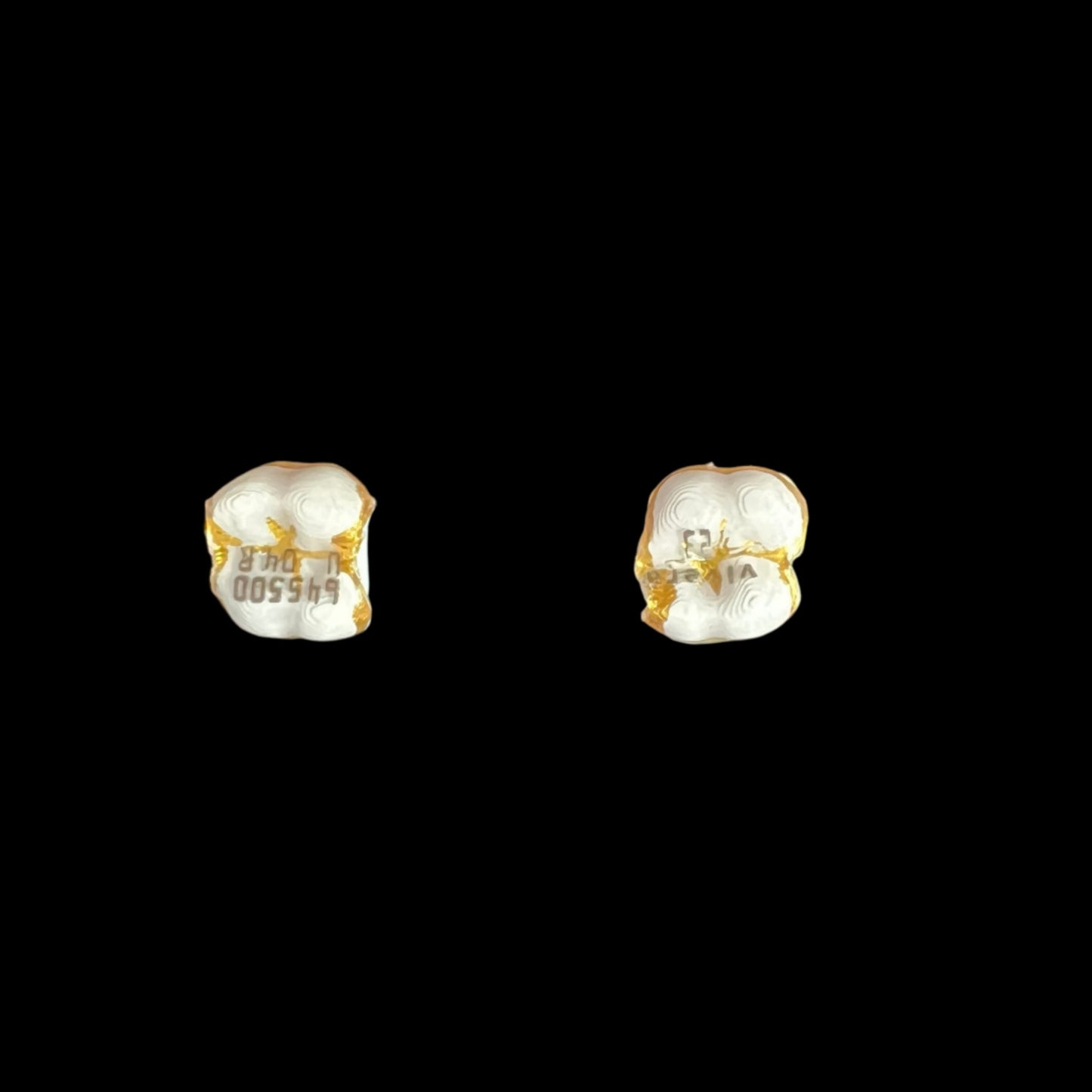 White & Gold Stud Earrings - FB00301